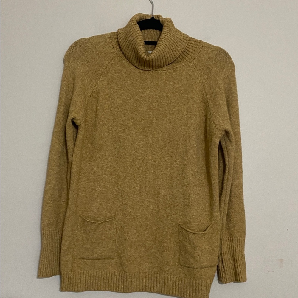 Monisqui Italy Cozy Tan Turtleneck Sweater pullover women L casual fall office